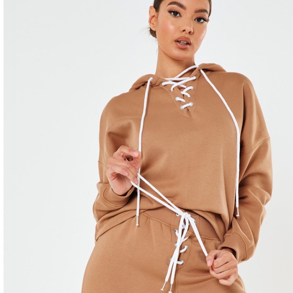 Blush Lace Up Hoodie
